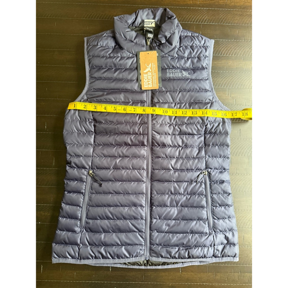 NWT Women's Eddie Bauer Microlight Down Vest Blue size XS - Picture 7 of 10